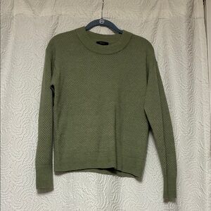 Quince Baby Alpaca-Wool Diamond Stitch Crewneck Sweater-Sage
